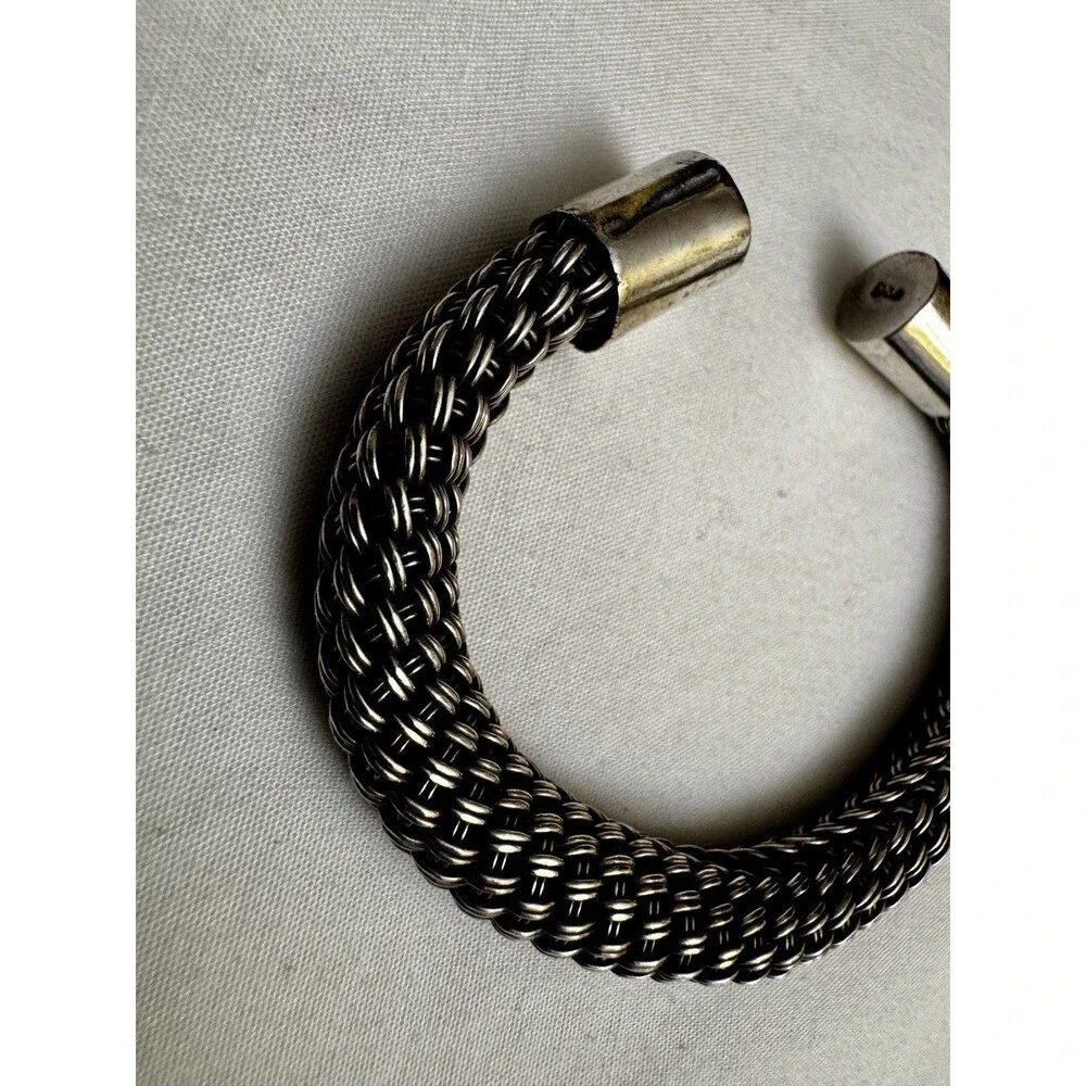 Vintage 925 Sterling Silver Woven 30.60g Artisan Braided Cuff Bracelet